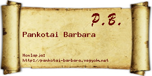 Pankotai Barbara névjegykártya